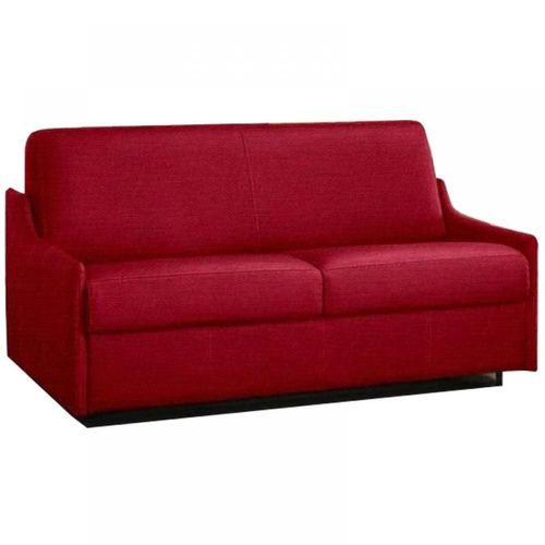 Canapé Lit 4 Places Luna Convertible Express 160 Cm Tweed Rouge Matelas 16 Cm