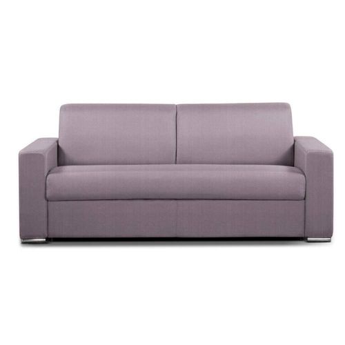 Canapé Convertible 3-4 Places Select Matelas 16cm Sommier Lattes 160cm Renatonisi Cuir Vachette Parme