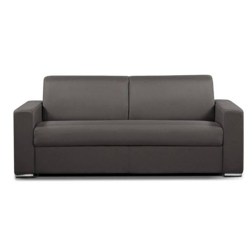 Canapé Convertible 3 Places Select Matelas 16cm Sommier Lattes 140cm Polyuréthane Taupe