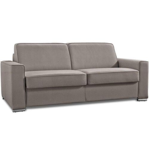 Canapé Convertible 2-3 Places Excellence 120 Cm Sommier Lattes Matelas Memory 18 Cm Inclus Velours Taupe