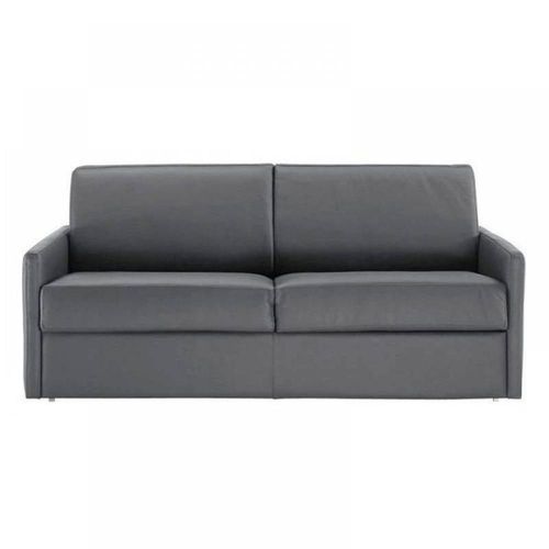 Canapé Lit 2-3 Places Sun Convertible Express 120cm Cuir Vachette Gris Matelas Épaisseur 16cm