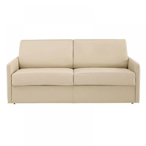 Canapé Lit 2-3 Places Sun Convertible Express 120cm Cuir Vachette Beige Matelas Épaisseur 16cm