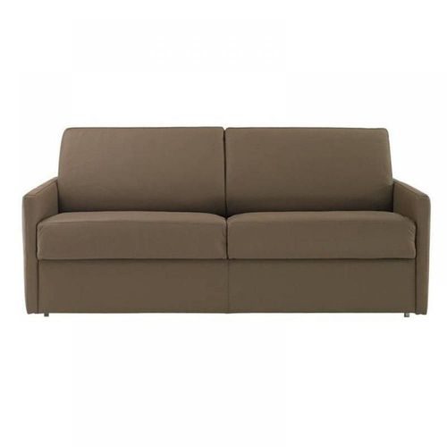 Canapé Lit 3 Places Sun Convertible Express 140cm Polyuréthane Taupe Matelas Épaisseur 16cm