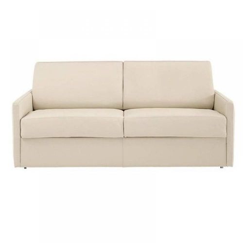 Canapé Lit 3 Places Sun Convertible Express 140cm Polyuréthane Écru Matelas Épaisseur 16cm