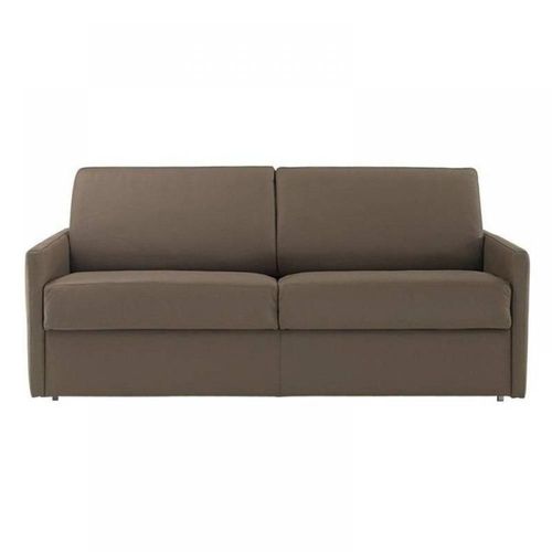 Canapé Lit 2-3 Places Sun Convertible Express 120cm Cuir Vachette Taupe Matelas Épaisseur 16cm