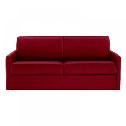 Canapé Lit 3 Places Sun Convertible Express 140cm Tweed Rouge Matelas Épaisseur 16cm