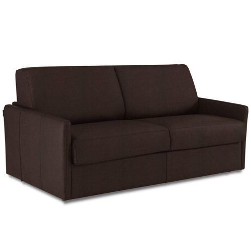 Canapé Lit 3 Places Sun Convertible Express 140cm Microfibre Marron Matelas Épaisseur 16cm