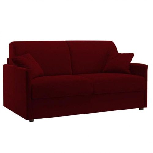 Canapé Lit 3 Places Sun Convertible Express 140cm Microfibre Bordeaux Matelas Épaisseur 16cm