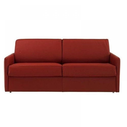 Canapé Lit 3 Places Sun Convertible Express 140cm Cuir Vachette Bordeaux Matelas Épaisseur 16cm
