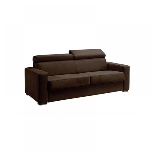 Canapé Express Melbourne Couchage 120 Cm Matelas 18 Cm Velours Marron