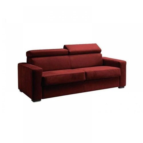 Canapé Express Sidney Deluxe 120 Cm Cuir Vachette Bordeaux Matelas 16 Cm