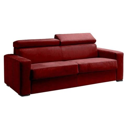 Canapé Express Melbourne Couchage 120 Cm Matelas 18 Cm Velours Rouge