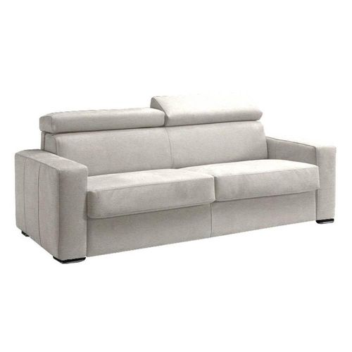 Canapé Express Melbourne Couchage 120 Cm Matelas 18 Cm Velours Écru