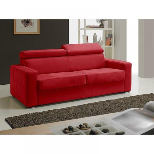 Canapé Express Melbourne Couchage 120 Cm Matelas 18 Cm Tweed Rouge