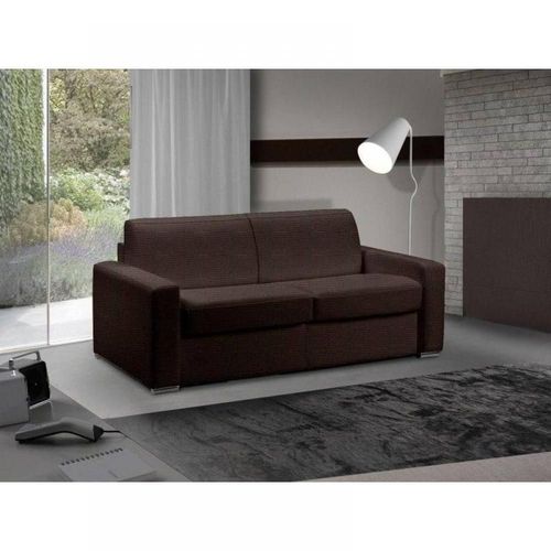 Canapé Lit 3 Places Master Convertible Express 140 Cm Tweed Cross Chocolat Matelas 18 Cm Inclus