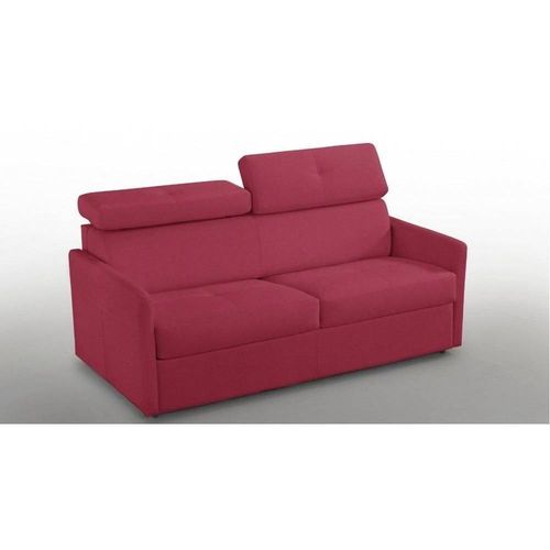 Canapé Lit Montmartre Express Matelas 18cm Sommier Lattes Renatonisi Tweed Rouge