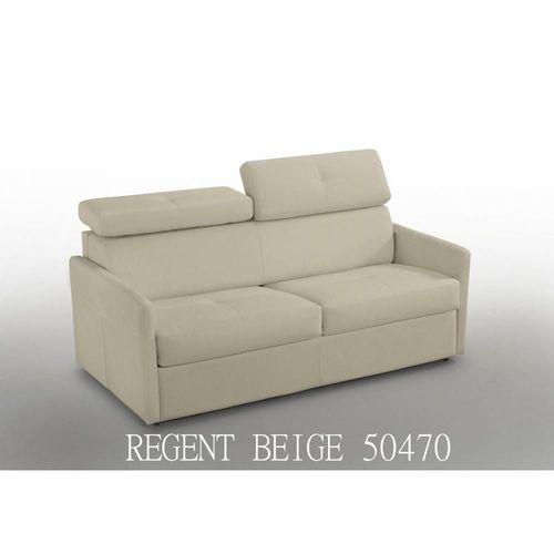 Canapé Lit Paris Couchage Express 140cm Cuir Beige Matelas 16 Cm