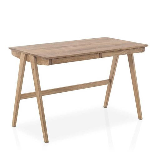 Bureau Dali Style Scandinave Chêne Noueux Massif 2 Tiroirs