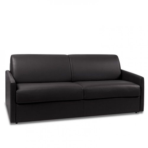 Canapé Express Sun Edition Cuir Et Pu Cayenne Noir 160 Cm Matelas 16 Cm