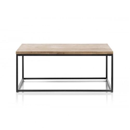 Table Basse Industrielle Rectangulaire 110 Cm Sacy En Chene Massif Et Métal