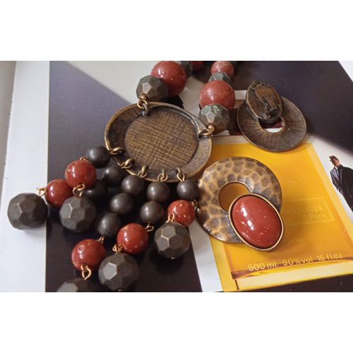 Demi Parure Vintage Carol Dauplaise Orangee