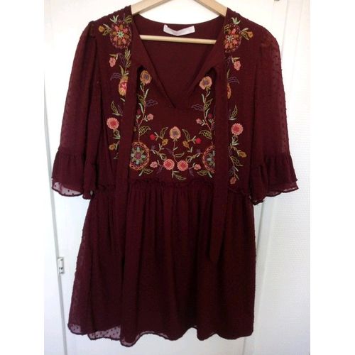 Robe Zara Trafaluc Bordeaux Tm