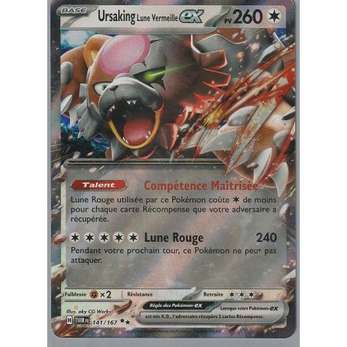 Carte Pokémon - Ursaking Lune Vermeille Ex - 141/167 - Ultra-Rare - Mascarade Crépusculaire