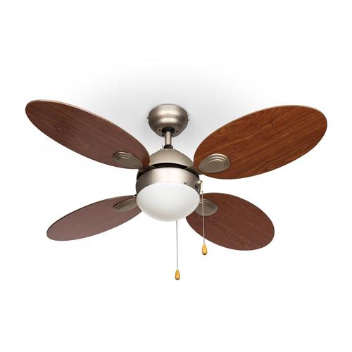 Klarstein Valderama Ventilateur De Plafond 2-En-1 42"" 60 W , 3 Vitesses , Plafonnier Aspect Cerisier