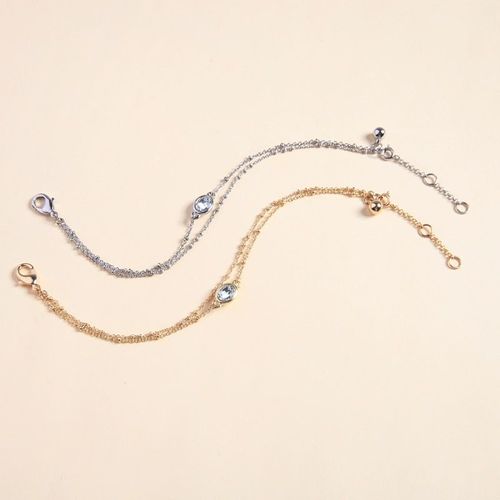 Bracelets Ficelle Et Chaîne Romantique Bohême Cristal 2 Style Bracelet Réglable Pour Les Femmes Rendez-Vous Cadeau Bijoux En G