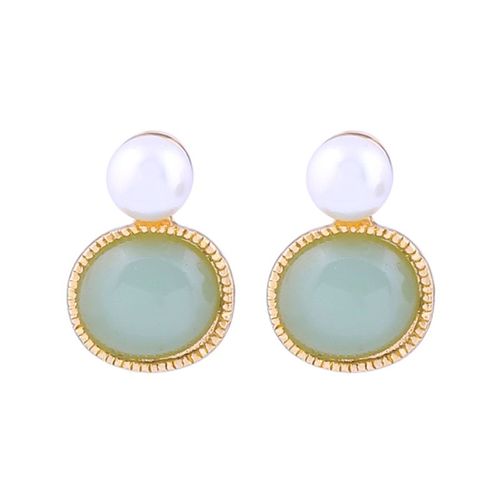 Boucles D'oreilles Pendantes Vert Résine Goutte Boucles D'oreilles Acrylique Perles Couleur Or Géométrique Boucles D'oreilles P