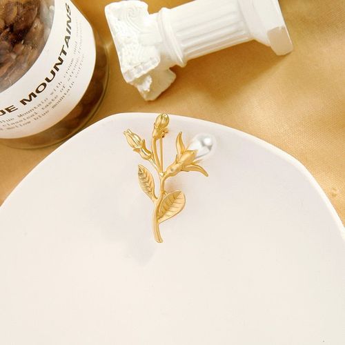 Broches Antique Feuille Broche Bijoux Pour Femmes Déclaration Style Imitation Perle Broche Pour Filles Acc
