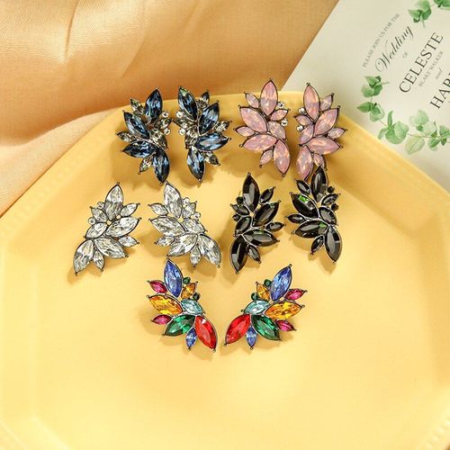 Boucles D'oreilles Pendantes Bijoux Fantaisie Multi Couleur Oreille Goutte Rose Clair Bleu Noir Résine Pierre Boucles D'oreille