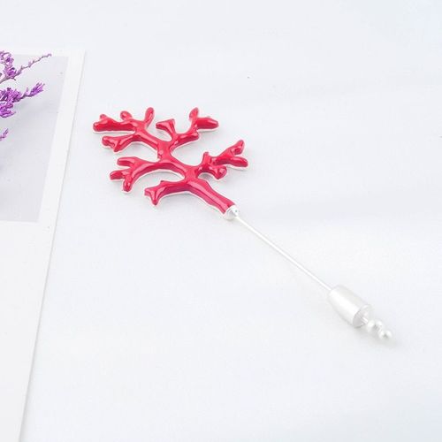 Broches Broche De Corail De Couleur Rouge De Conception Simple Classique Pour Les Femmes Accessoire De Bij