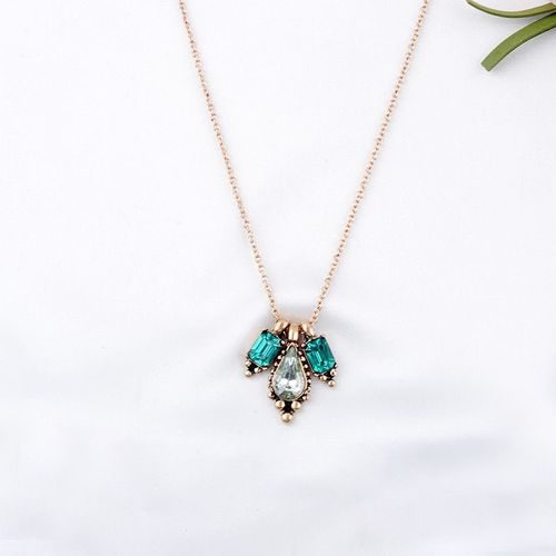 Ras Du Cou Collier De Conception Simple En Cristal Bleu Réglable Pour Femmes Accessoire De Bijoux Fait Main