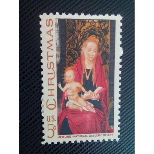 Timbre Etats-Unis Yt 815 Vierge À L'enfant Par Hans Memling 1966 ( 1090205 )