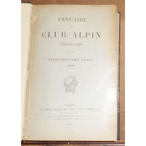 Annuaire Du Club Alpin Français 1900