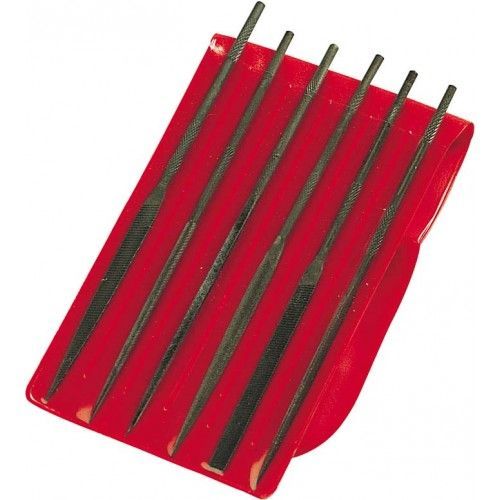 Jeu de 6 limes aiguilles mi-douces LAJ-14 avec trousse - sans manche SAM OUTILLAGE