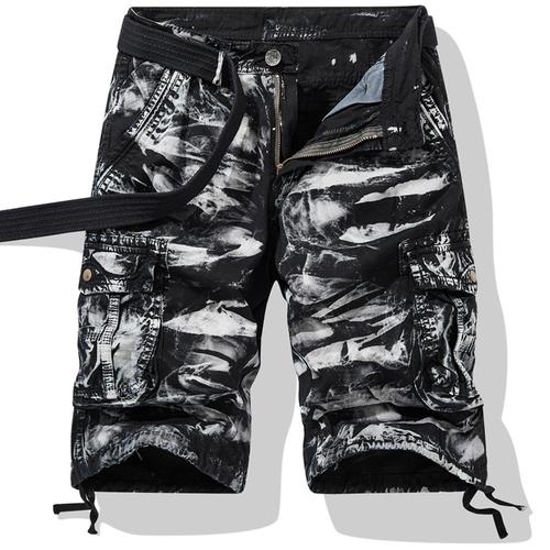 Bermuda Hommes De Cargo Grande Taille 100 % Coton À Imprimé Camouflage Fit Grande Vêtements Masculin Wx218