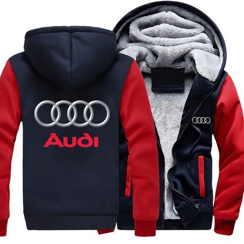 Blouson Homme de Marque Luxe hiver à capuche imprimé Audi Vêtement