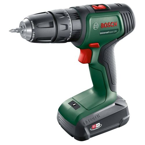 Perceuse-visseuse à percussion 2 vitesses sans-fil Bosch UniversalImpact 18V avec une batterie