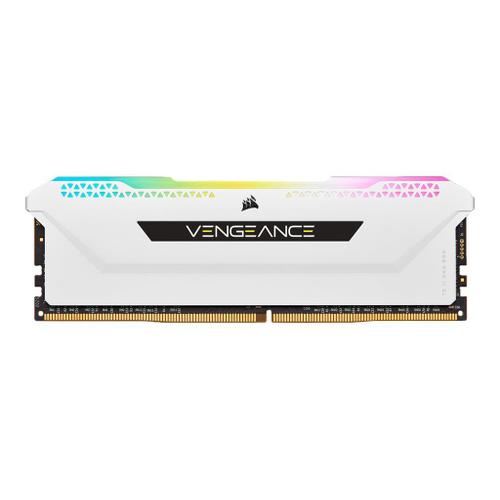 CORSAIR Vengeance RGB PRO SL - DDR4 - kit - 16 Go: 2 x 8 Go - DIMM 288 broches - 3200 MHz / PC4-25600 - CL16 - 1.35 V - mémoire sans tampon - non ECC - blanc