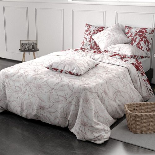 Housse De Couette Réversible Et Taie D'oreiller Coton Bonheur 2 220 X 240 Cm
