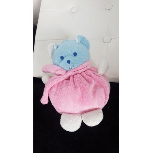 Peluche Boule Ours Musti De Mustela Rose Et Bleu