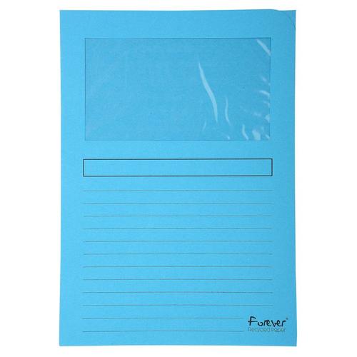 Exacompta Paquet 25 Chemises À Fenêtre Forever Bleu Cl