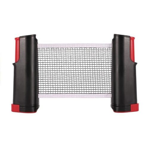 Filet Ping-Pong Filet Tennis De Table Rétractable Adaptable Portable Accessoire De Ping-Pong, Noir Et Rouge