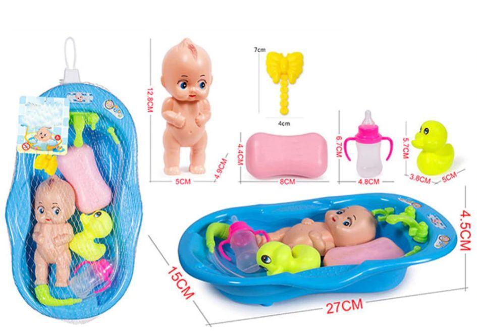Ensemble de jeu poupée de bain bébé jouets robinet d'eau réelle fonctions  vêtements amovibles