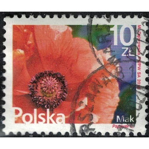 Pologne 2016 Oblitéré Used Fleur Coquelicot Papaver Rhoeas Su