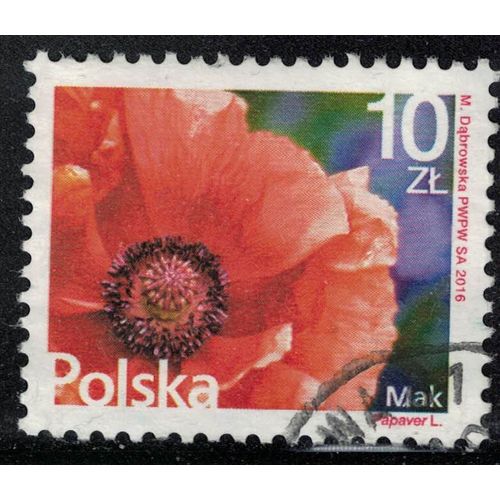 Pologne 2016 Oblitéré Used Fleur Coquelicot Papaver Rhoeas Su