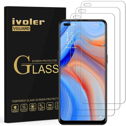 3 Unités De Protection D'écran Oppo Reno 4 5g / Oppo Reno 4 4g, Film De Verre Trempé Haut De Gamme Oppo Reno4 5g / Oppo Reno4 4g