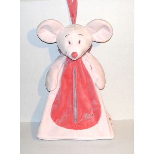 Peluche Souris Nina Rose Clair Range Pyjama Ou Range Doudou Noukie's 44 Cm